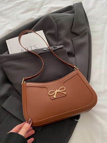 Elegant Crescent-Shaped Underarm Shoulder Bag For Women, Chic Casual Fashion, Solid Color Underarm Bag