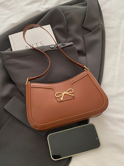 Elegant Crescent-Shaped Underarm Shoulder Bag For Women, Chic Casual Fashion, Solid Color Underarm Bag