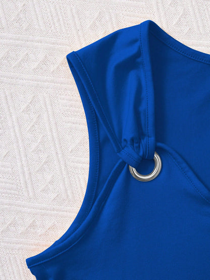 INAWLY Women's Metallic Button Decorated Tank Top For Summer