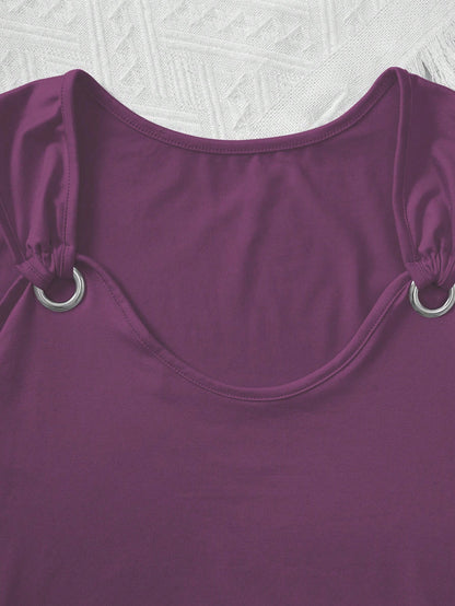 INAWLY Women's Metallic Button Decorated Tank Top For Summer