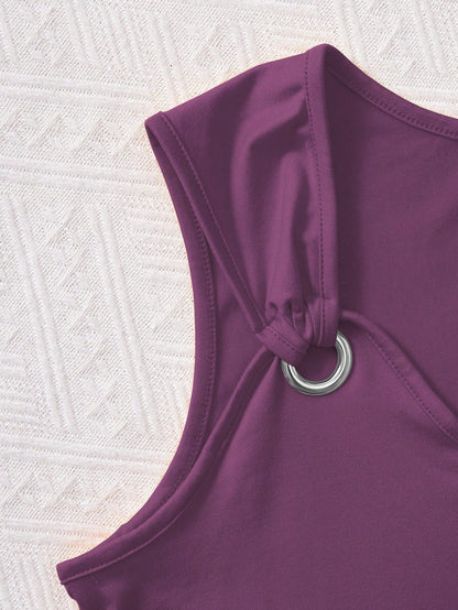 INAWLY Women's Metallic Button Decorated Tank Top For Summer