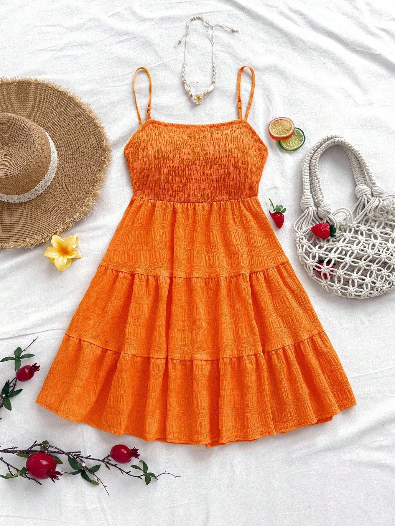 Soleia WYWH Women Spring Break Solid Ruffle Hem Cami Blue Dress,Summer Dresses For Women