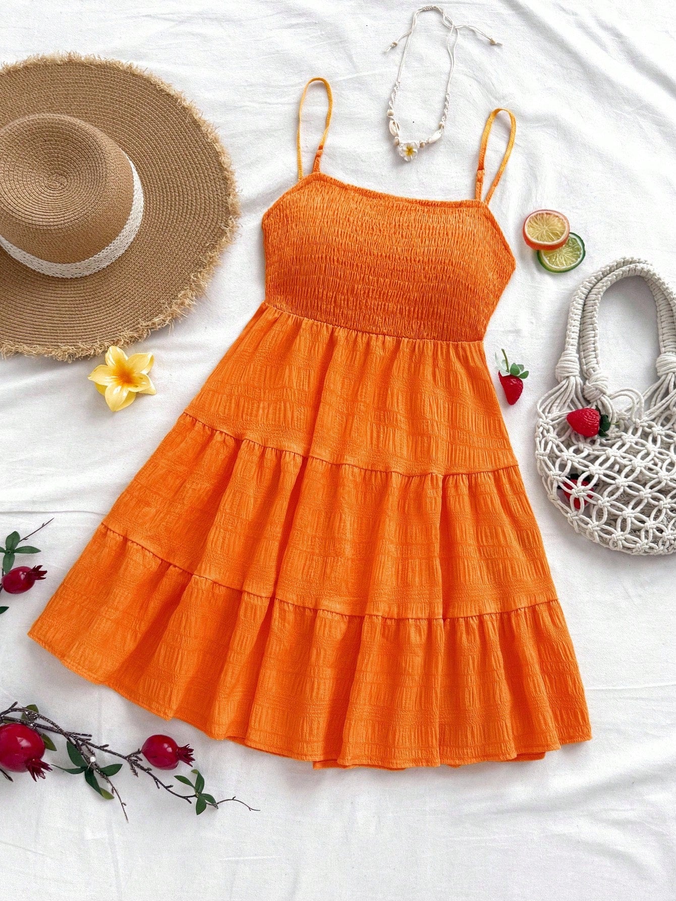 Soleia WYWH Women Spring Break Solid Ruffle Hem Cami Blue Dress,Summer Dresses For Women