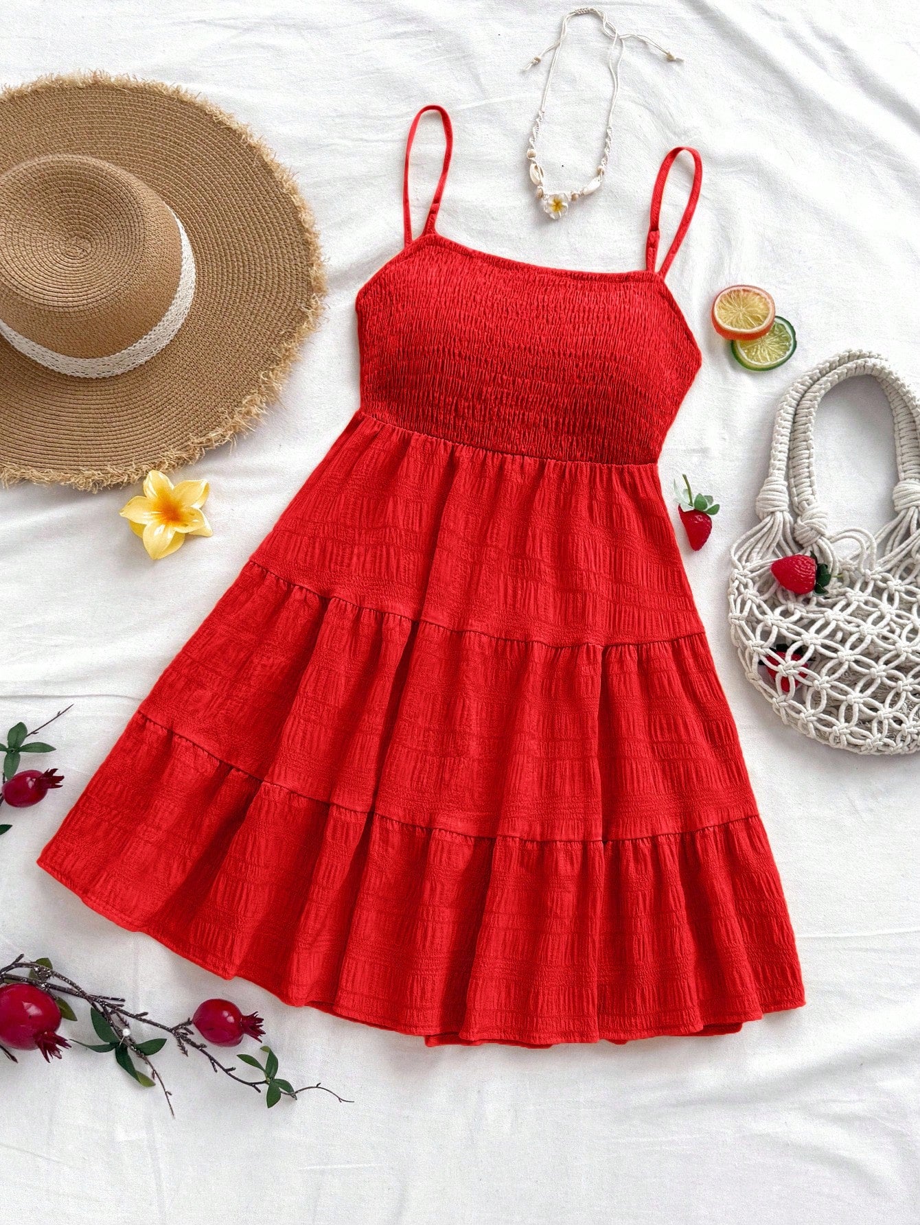 Soleia WYWH Women Spring Break Solid Ruffle Hem Cami Blue Dress,Summer Dresses For Women