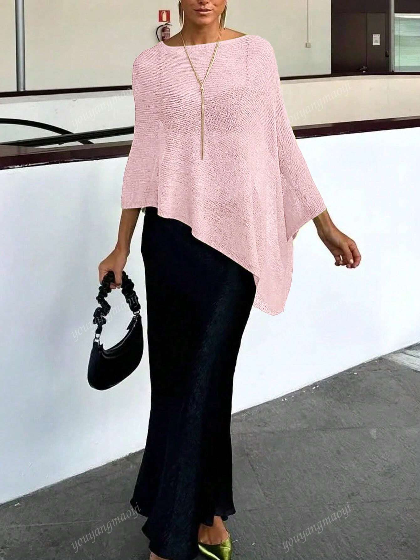 Fashionable & Elegant Loose Knit Cardigan Shawl, Women, Oversized Fit, Lightweight, Stylish, Suitable For Spring/Summer Everyday, Casual Travel, Beach