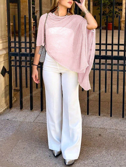 Fashionable & Elegant Loose Knit Cardigan Shawl, Women, Oversized Fit, Lightweight, Stylish, Suitable For Spring/Summer Everyday, Casual Travel, Beach