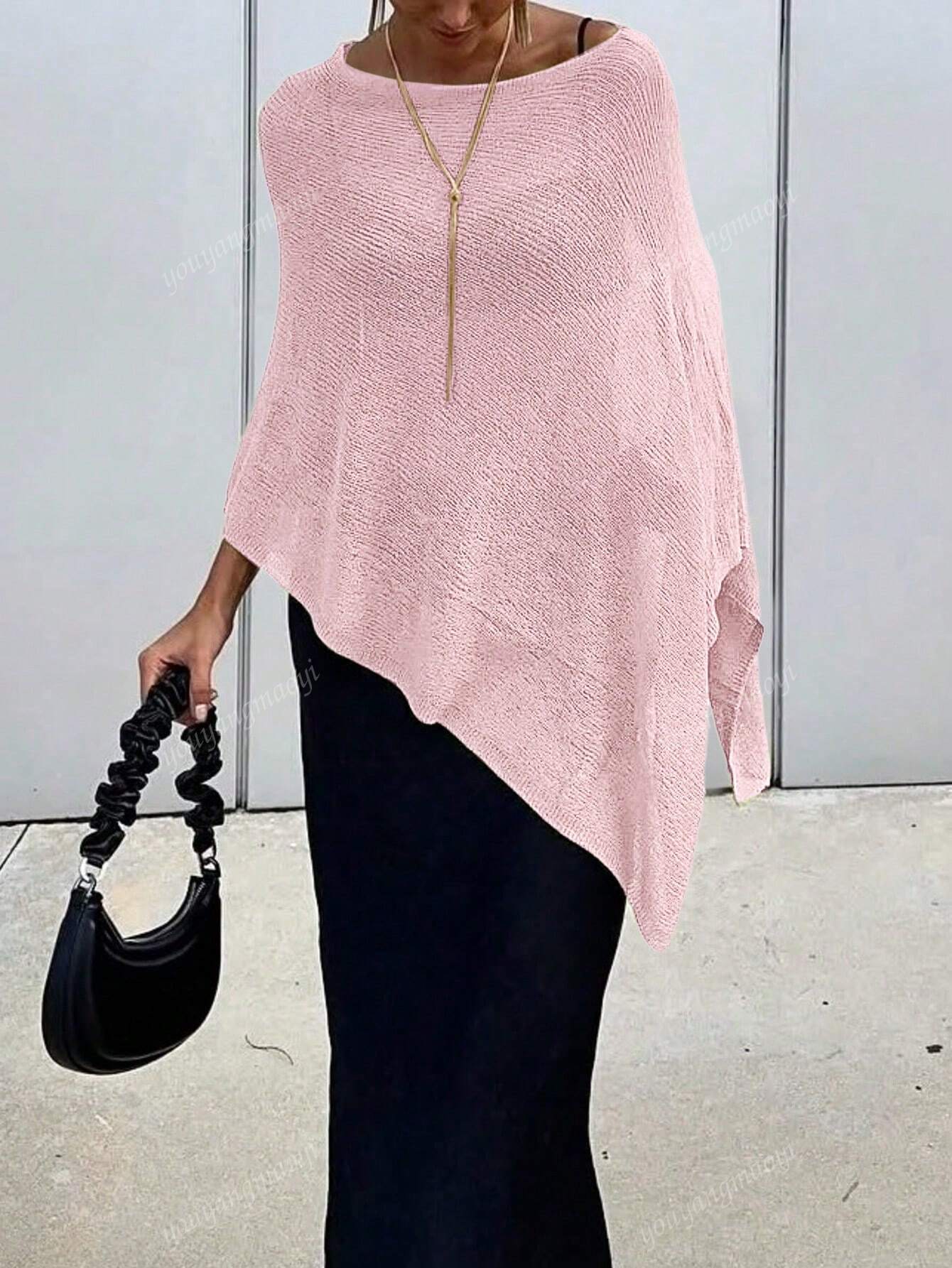 Fashionable & Elegant Loose Knit Cardigan Shawl, Women, Oversized Fit, Lightweight, Stylish, Suitable For Spring/Summer Everyday, Casual Travel, Beach