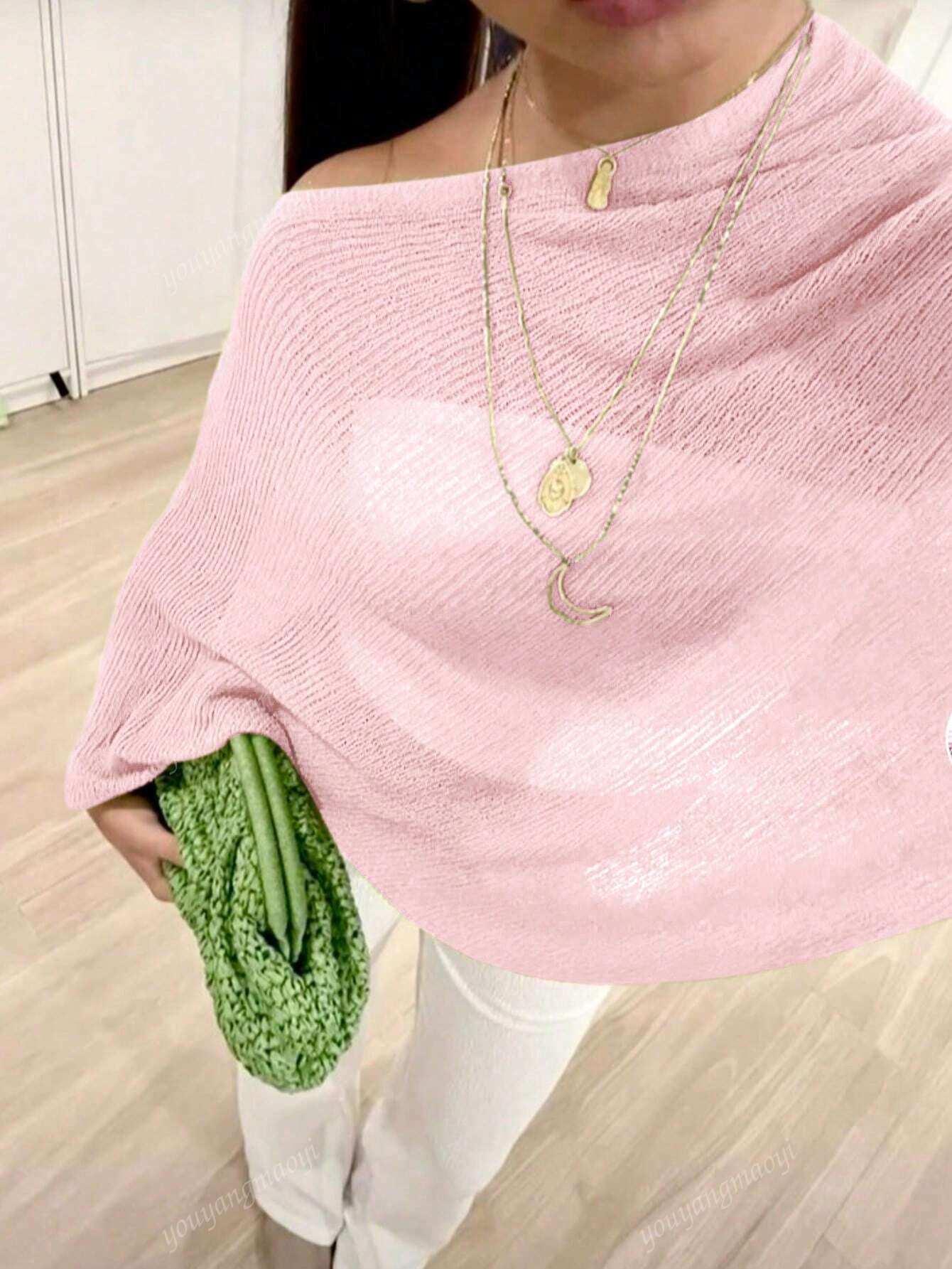 Fashionable & Elegant Loose Knit Cardigan Shawl, Women, Oversized Fit, Lightweight, Stylish, Suitable For Spring/Summer Everyday, Casual Travel, Beach