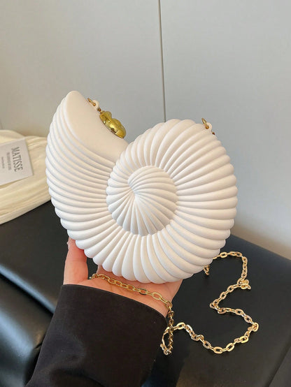 2025 Golden Conch Shaped Shoulder Bag, Detachable Shoulder Strap, Fashionable Lipstick Pouch, Elegant And Fashionable Shoulder Bag, Suitable For Evening Outings