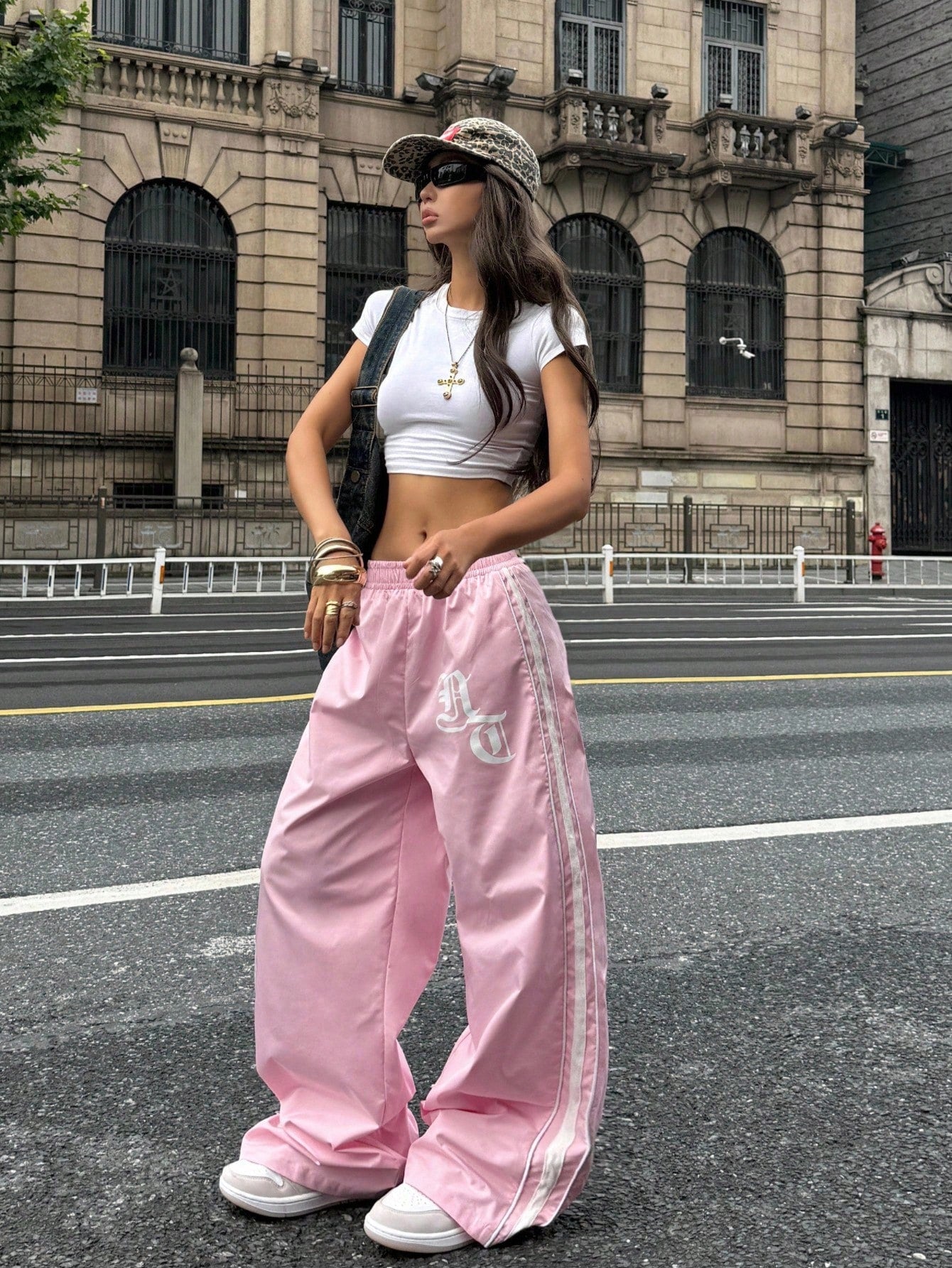 Coolane Women's Spring/Summer Casual Sport Hip Hop Banded Texture Decoration Sweatpants