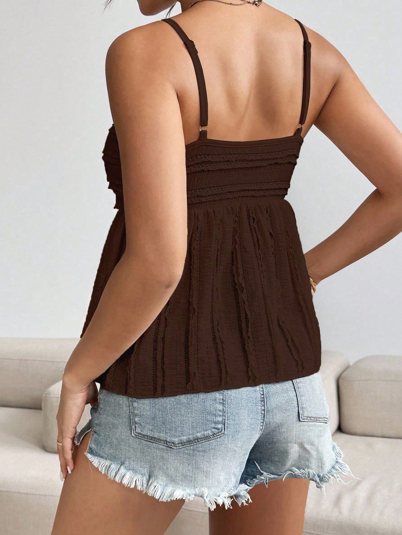 Roylia Women's Casual Solid Color Textured Camisole, Summer