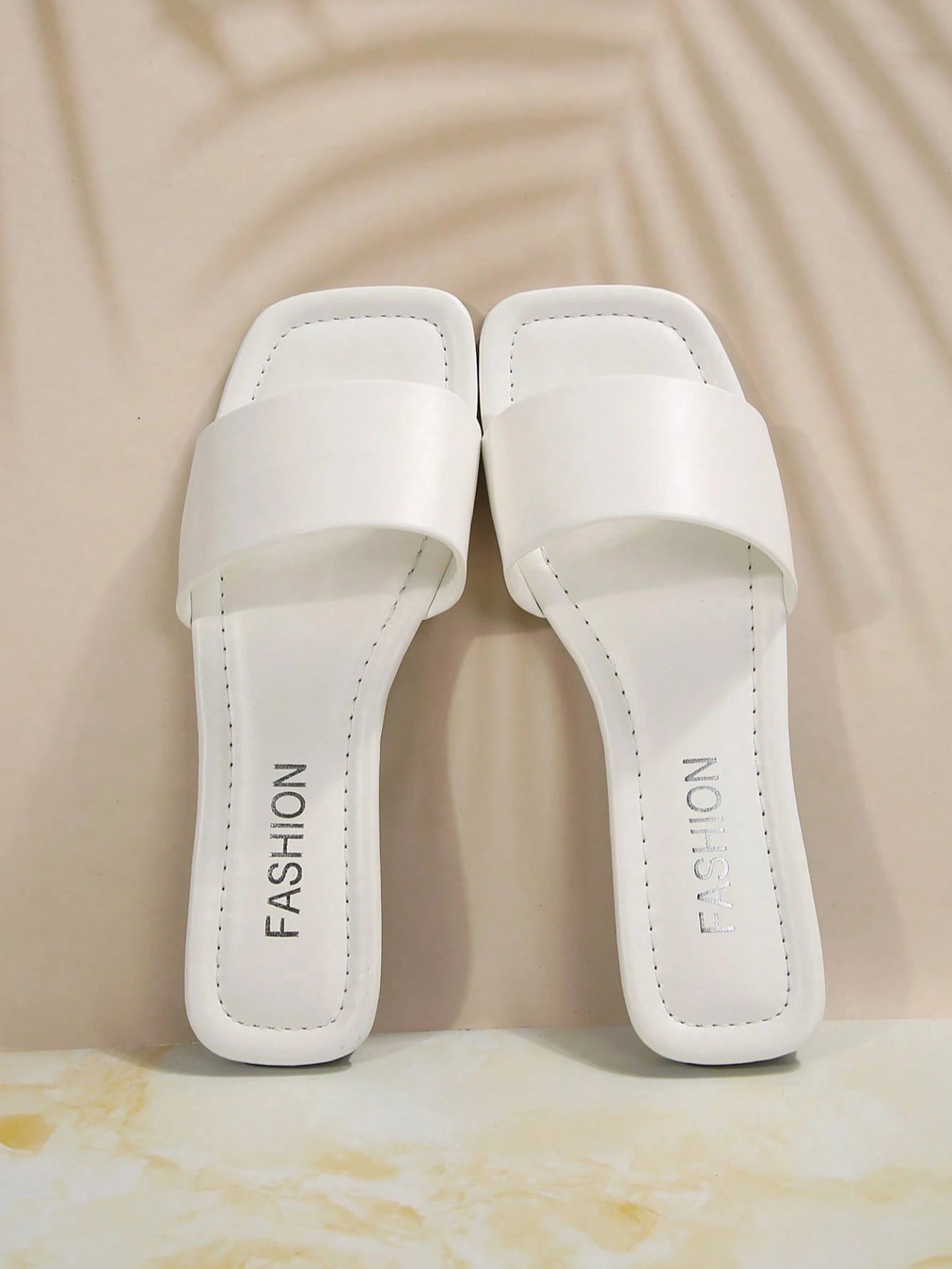 Women's Leather Flat Slide Sandals, Black Lightweight Soft Bottom Low Heel Slip-On Mule Sandals For Summer Casual Wear