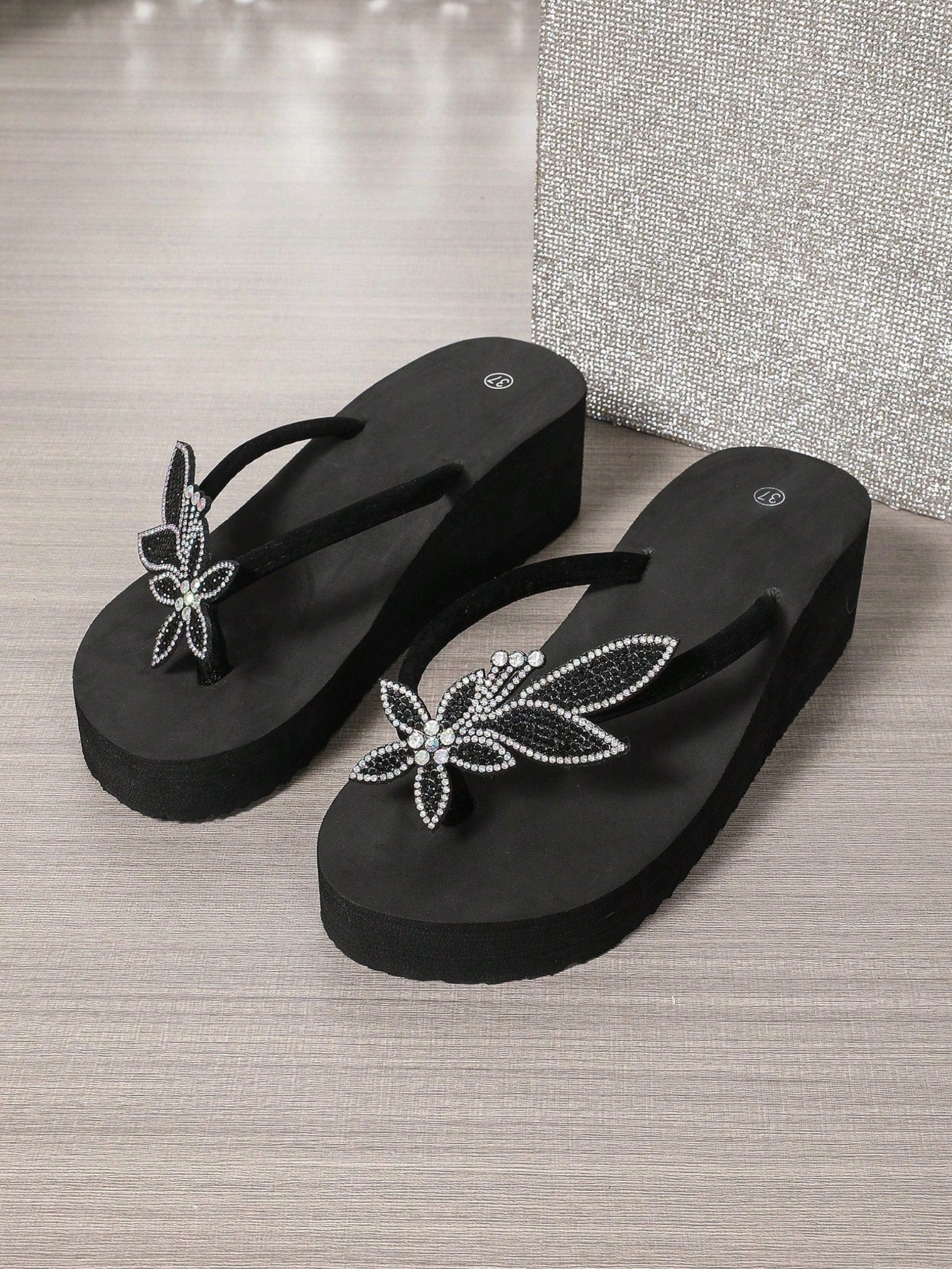 Women's Summer Fashion Thick Heel Platform Wedge High Heel Flip-Flops Beach Slipper With Slip-Resistant Sole, Perfect For Outdoor Beach Wedding
