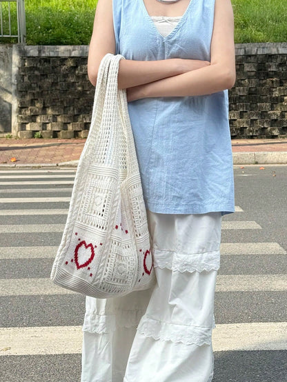 Summer New Style Lady Daily Use Lightweight Tote Bags Sea Turtle Pattern Hollowed Out Knitted Crochet Beach Shopping Bags,Summer Bag,Holiday,Vacation, Perfectly Matching With Crochet Set