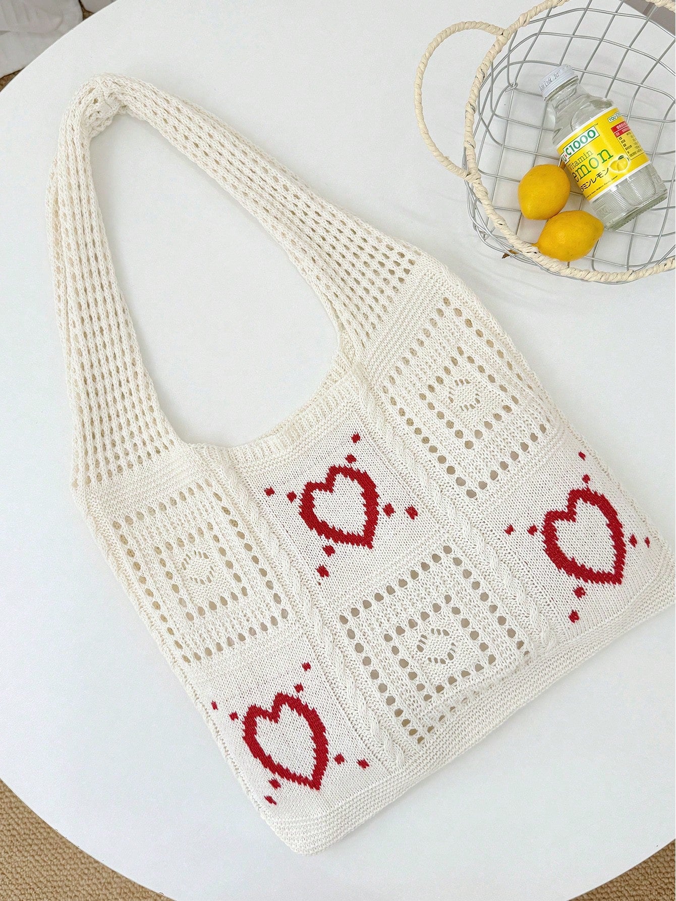 Summer New Style Lady Daily Use Lightweight Tote Bags Sea Turtle Pattern Hollowed Out Knitted Crochet Beach Shopping Bags,Summer Bag,Holiday,Vacation, Perfectly Matching With Crochet Set