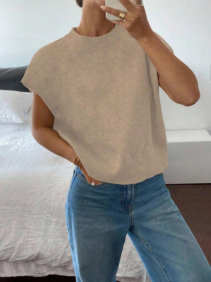 Siren Gaze Women's Casual Elegant Short Sleeve Knit Sweater, Suitable For Summer,Knitted Sweater