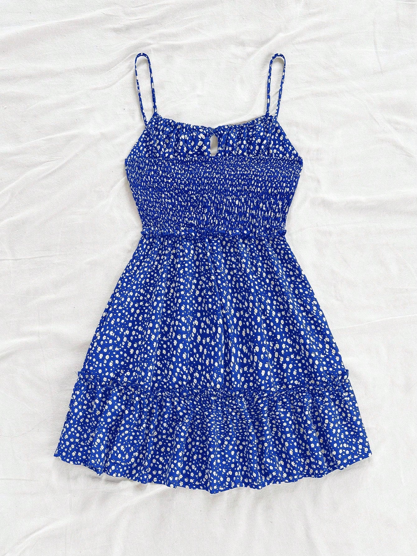 Soleia Women Casual Sleeveless Floral Print Dress With Gathered Waist For Vacation,Sun Dress,Summer Dresses For Women