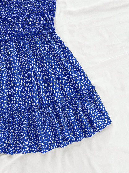 Soleia Women Casual Sleeveless Floral Print Dress With Gathered Waist For Vacation,Sun Dress,Summer Dresses For Women