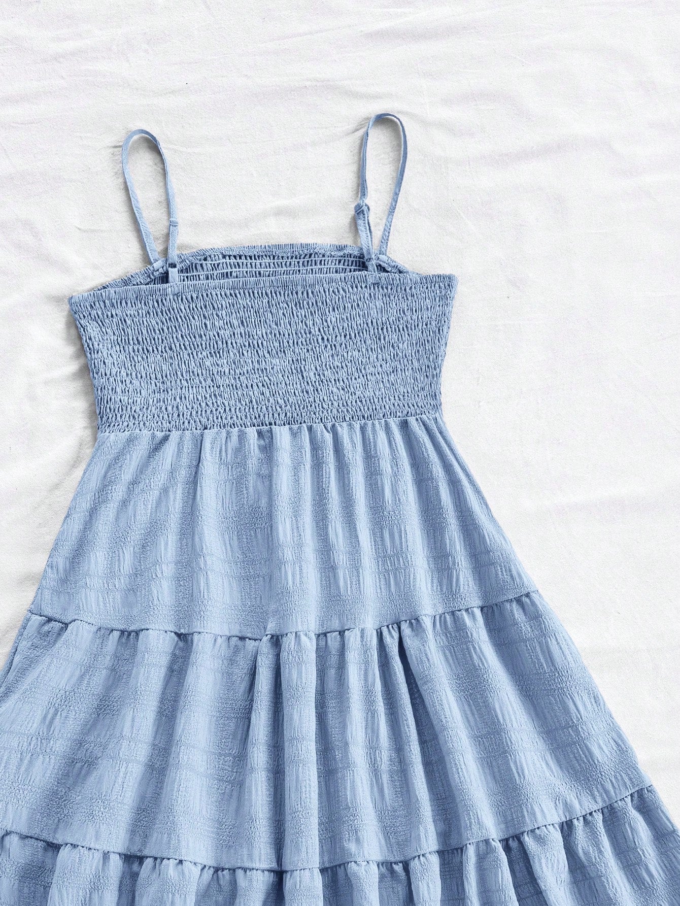 Soleia WYWH Women Spring Break Solid Ruffle Hem Cami Blue Dress,Summer Dresses For Women