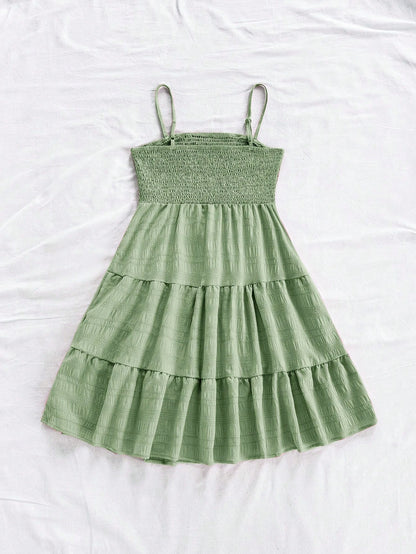 Soleia WYWH Women Spring Break Solid Ruffle Hem Cami Blue Dress,Summer Dresses For Women