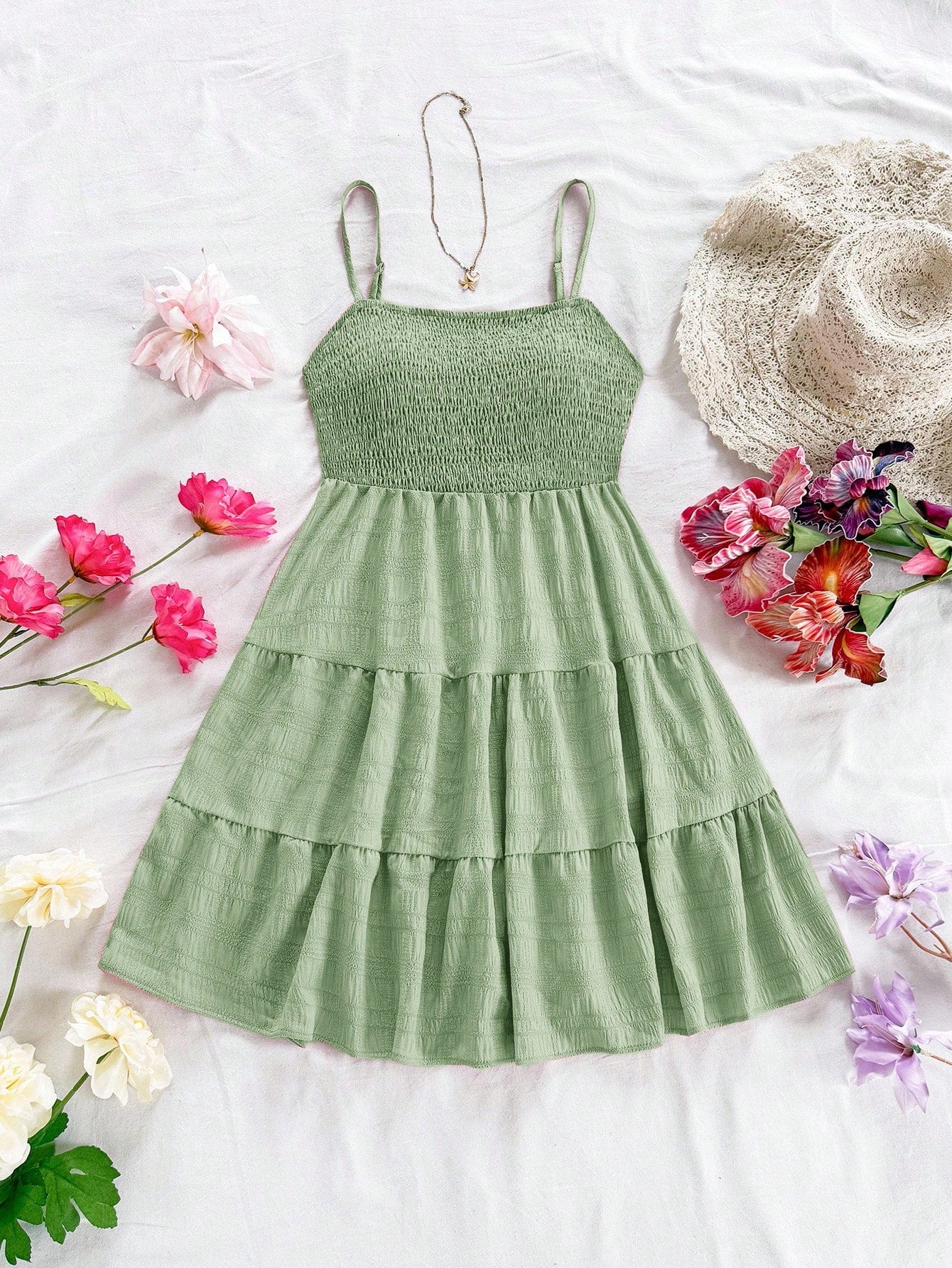 Soleia WYWH Women Spring Break Solid Ruffle Hem Cami Blue Dress,Summer Dresses For Women