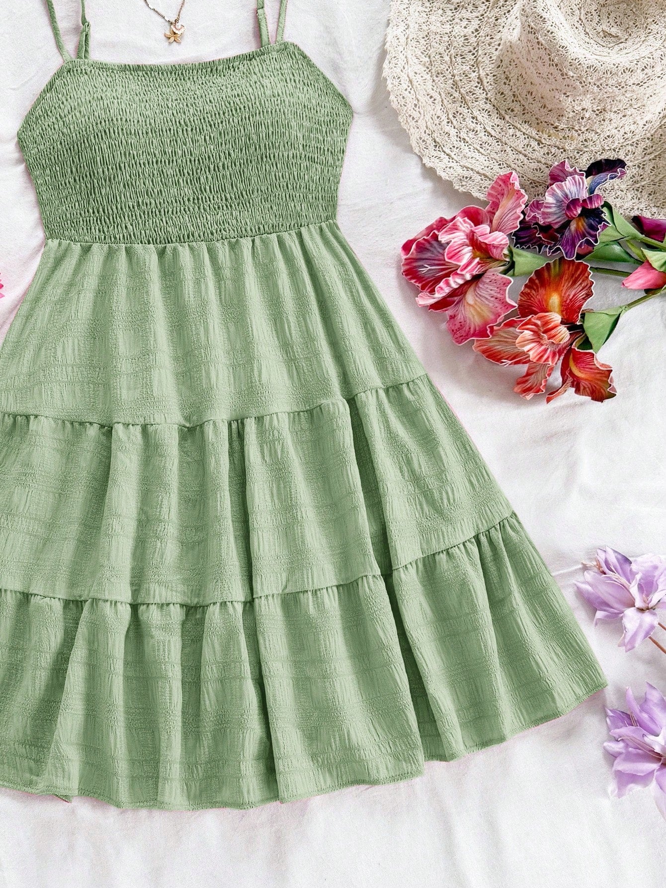 Soleia WYWH Women Spring Break Solid Ruffle Hem Cami Blue Dress,Summer Dresses For Women