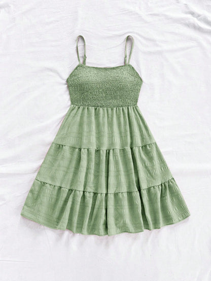 Soleia WYWH Women Spring Break Solid Ruffle Hem Cami Blue Dress,Summer Dresses For Women