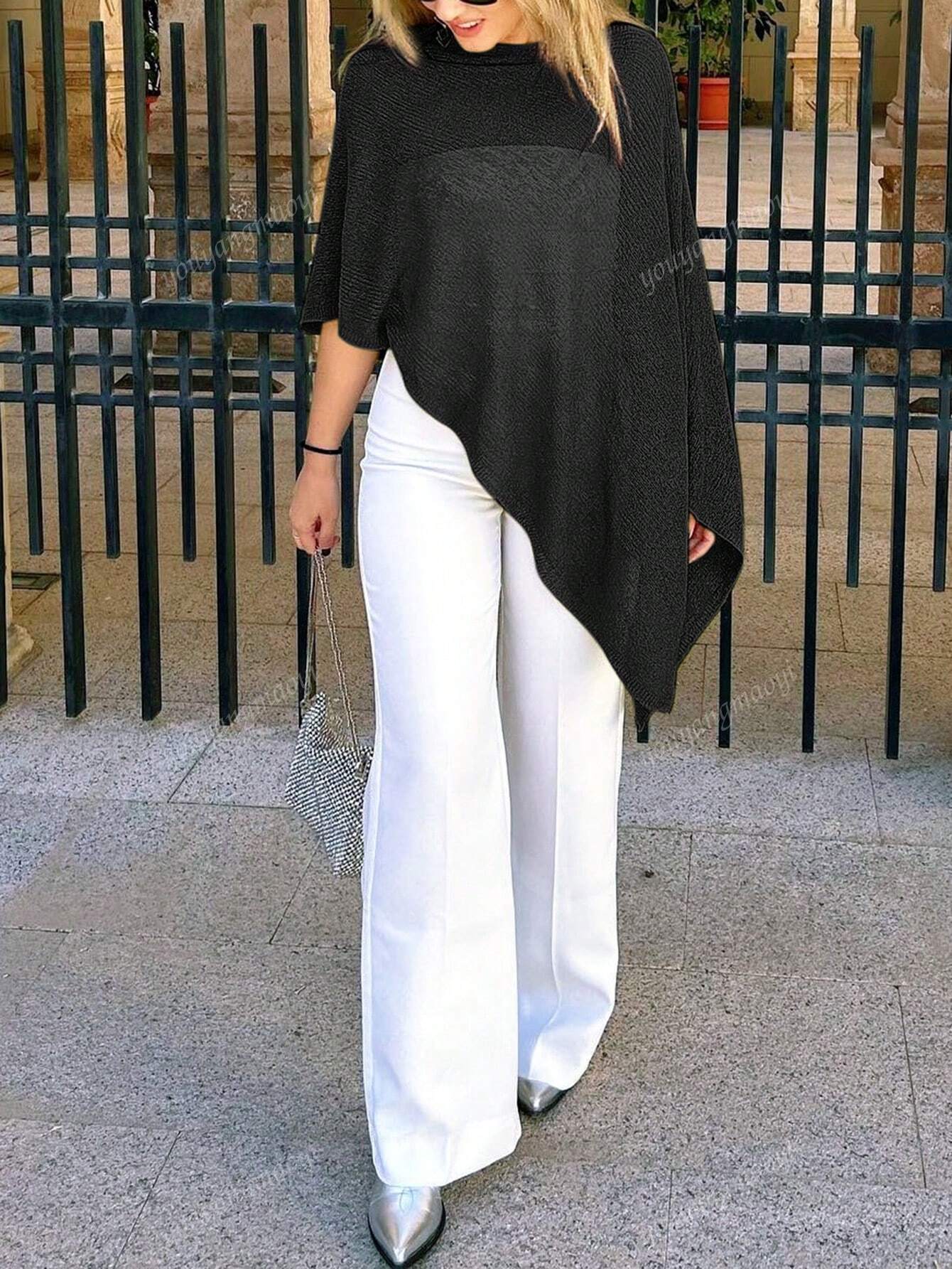 Fashionable & Elegant Loose Knit Cardigan Shawl, Women, Oversized Fit, Lightweight, Stylish, Suitable For Spring/Summer Everyday, Casual Travel, Beach