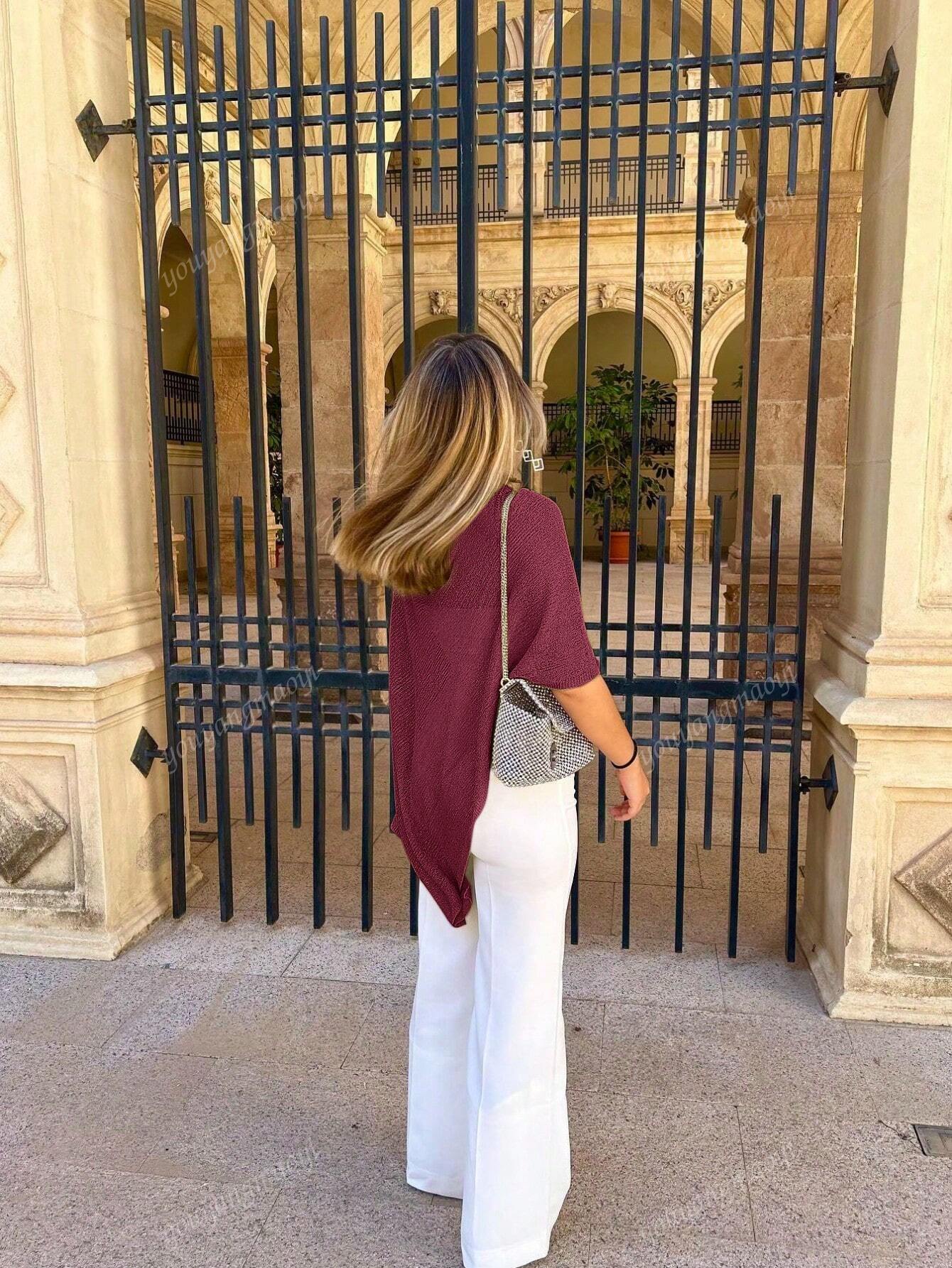 Fashionable & Elegant Loose Knit Cardigan Shawl, Women, Oversized Fit, Lightweight, Stylish, Suitable For Spring/Summer Everyday, Casual Travel, Beach