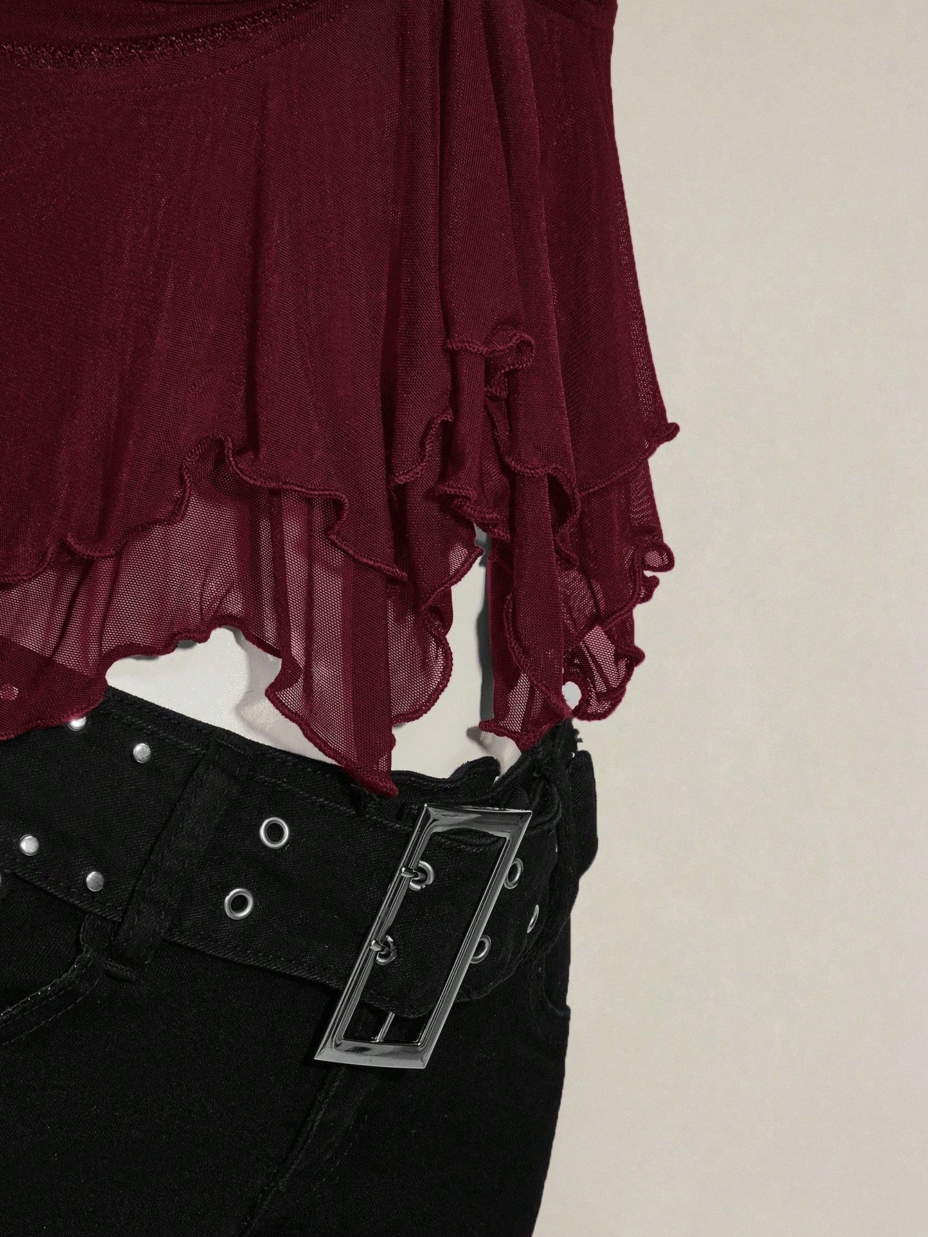 SHEIN ICON Women's Ruched Front Fitted Sexy Cutout Jacquard Romantic French Style Flare Sleeve Backless Casual Vacation Cropped Camisole