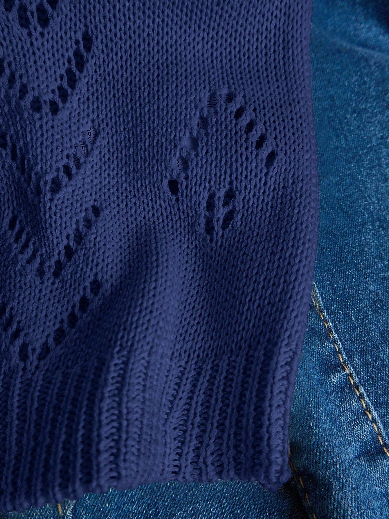 EMERY ROSE Women's Vacation Casual Solid Color Hollow Out Knit Top