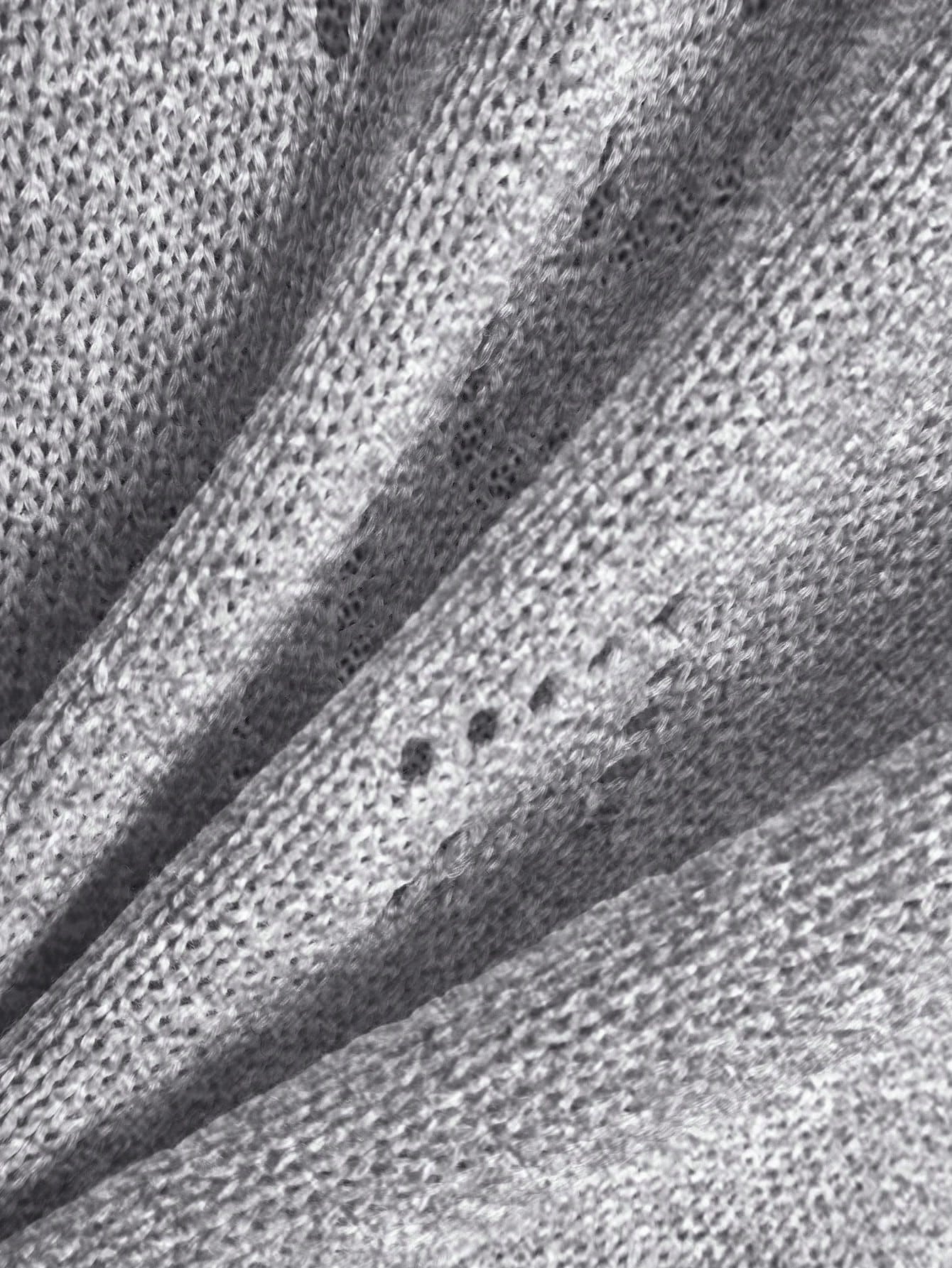 EMERY ROSE Women's Vacation Casual Solid Color Hollow Out Knit Top