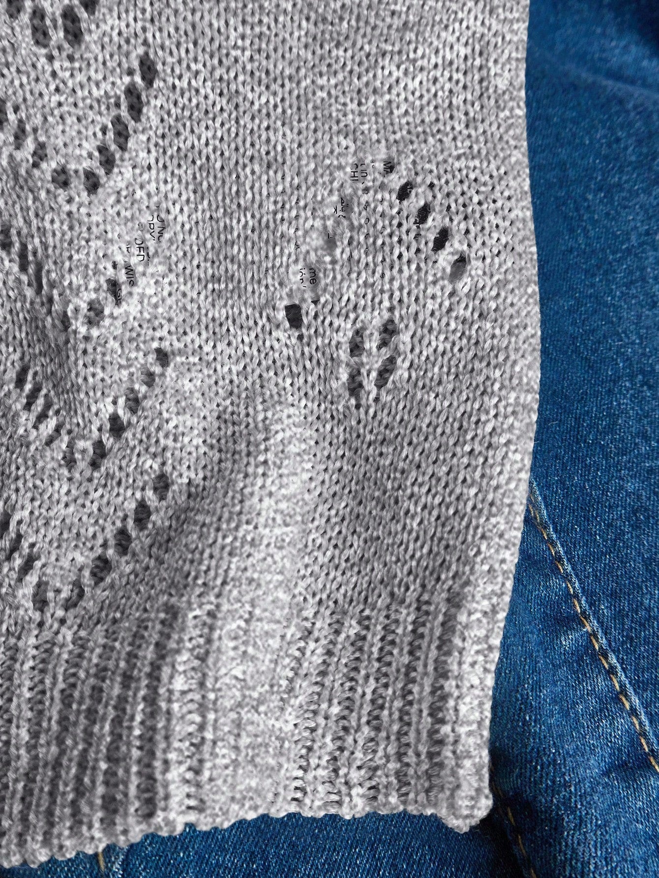 EMERY ROSE Women's Vacation Casual Solid Color Hollow Out Knit Top