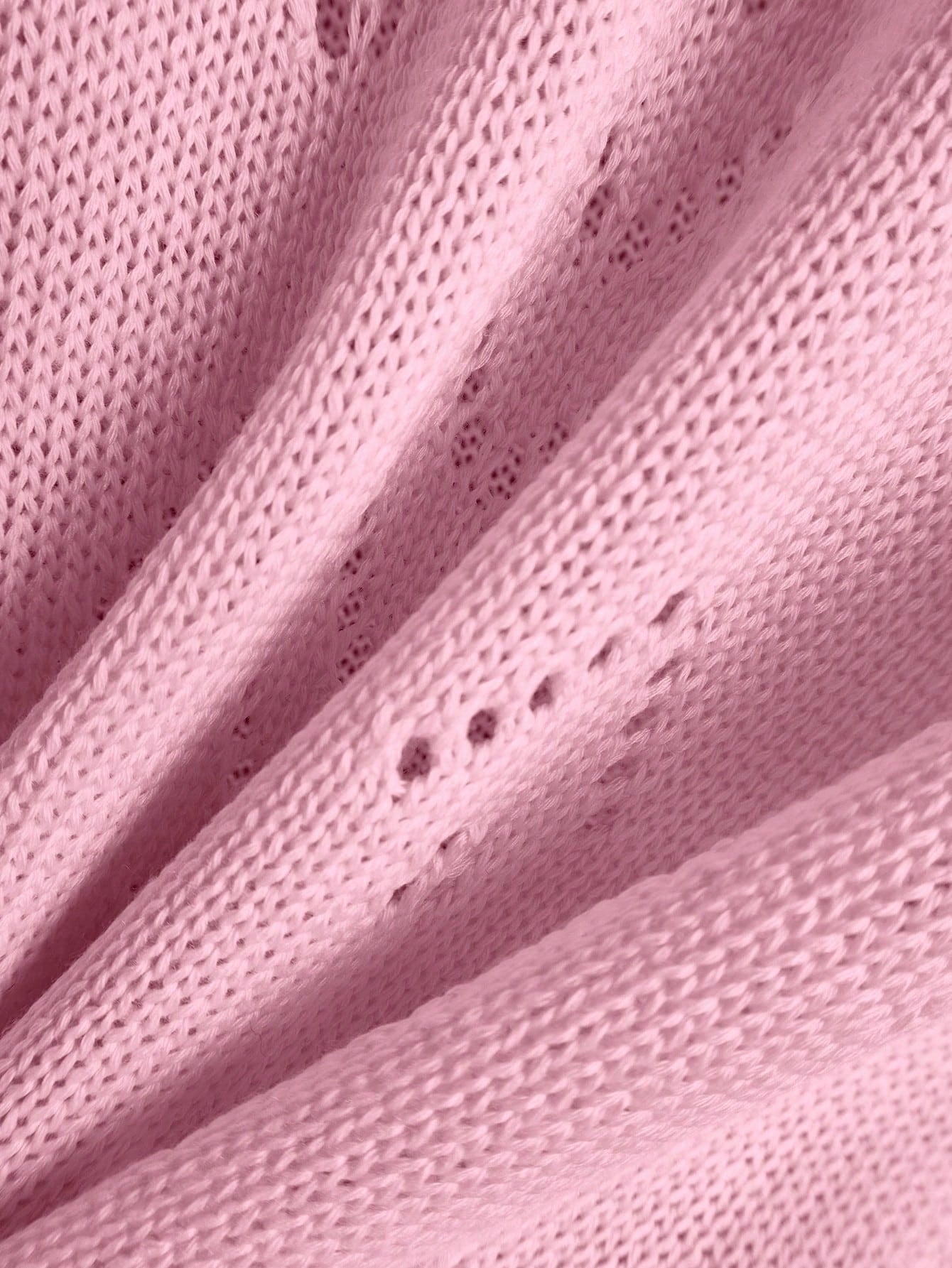 EMERY ROSE Women's Vacation Casual Solid Color Hollow Out Knit Top