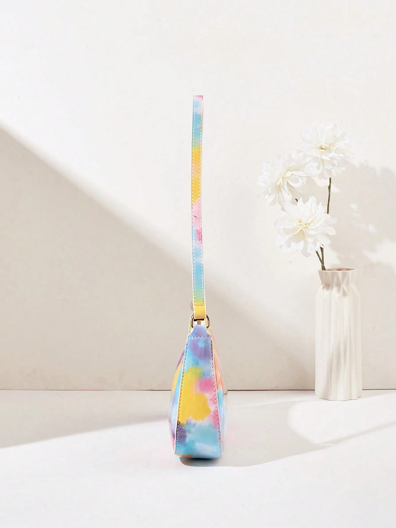 Artificial Patent Leather Minimalist Hobo Bag, Perfect For Music Festival