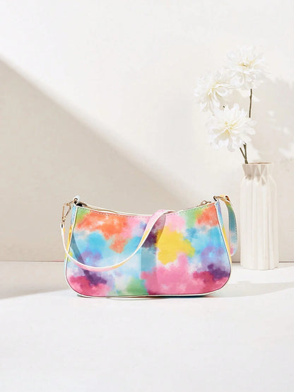 Artificial Patent Leather Minimalist Hobo Bag, Perfect For Music Festival