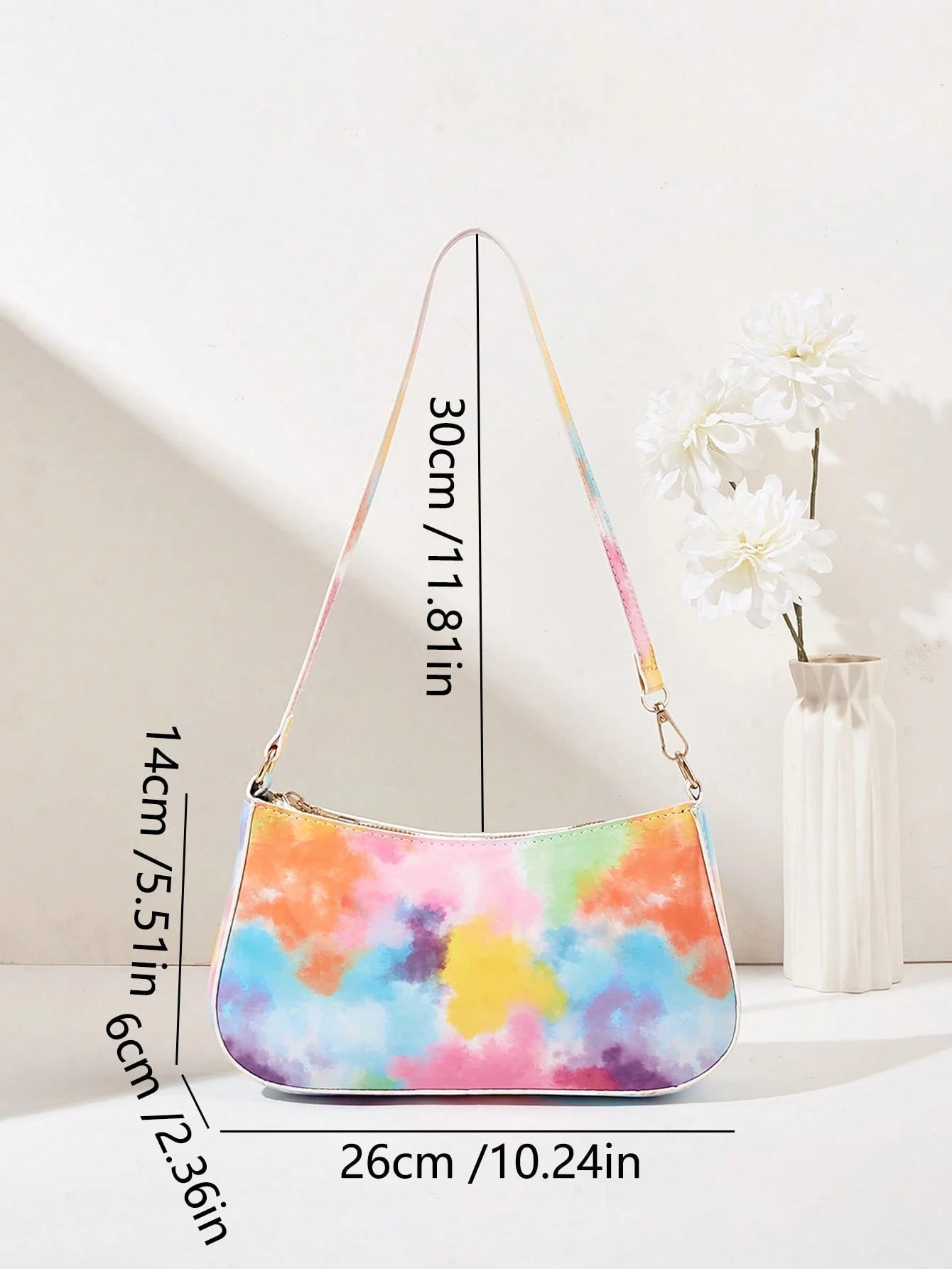 Artificial Patent Leather Minimalist Hobo Bag, Perfect For Music Festival