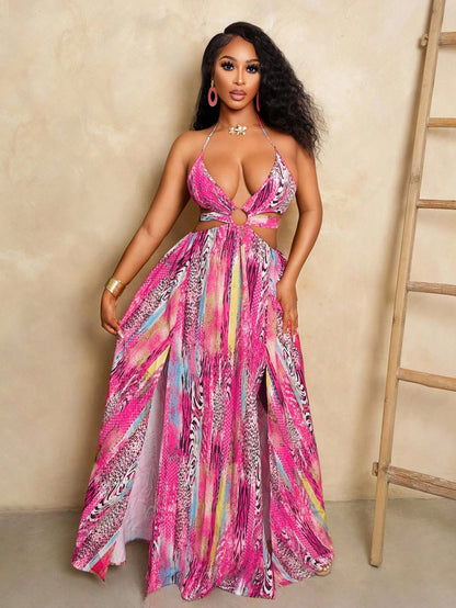 BamGleam BamGleam New Spring/Summer Women All-Match Casual Leopard Print Dress Suitable For Music Festivals, Easter, Nashville, Boho, Birthdays, Graduation, Daily Wear, Vacation, Cruise Travel, Beach, Sunbathing