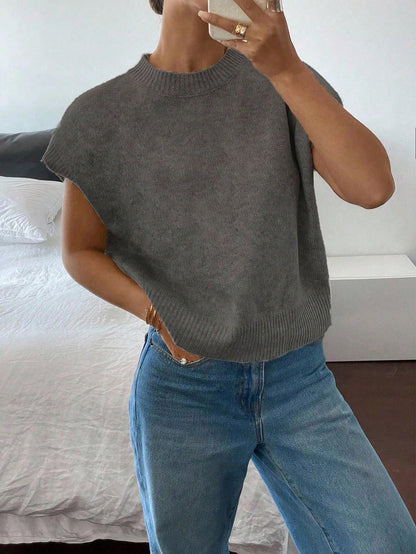 Siren Gaze Women's Casual Elegant Short Sleeve Knit Sweater, Suitable For Summer,Knitted Sweater