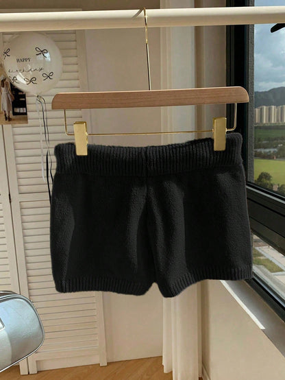 Comfortcana Women Casual Skinny Knit Pants, Versatile, Small Logo Embroidered