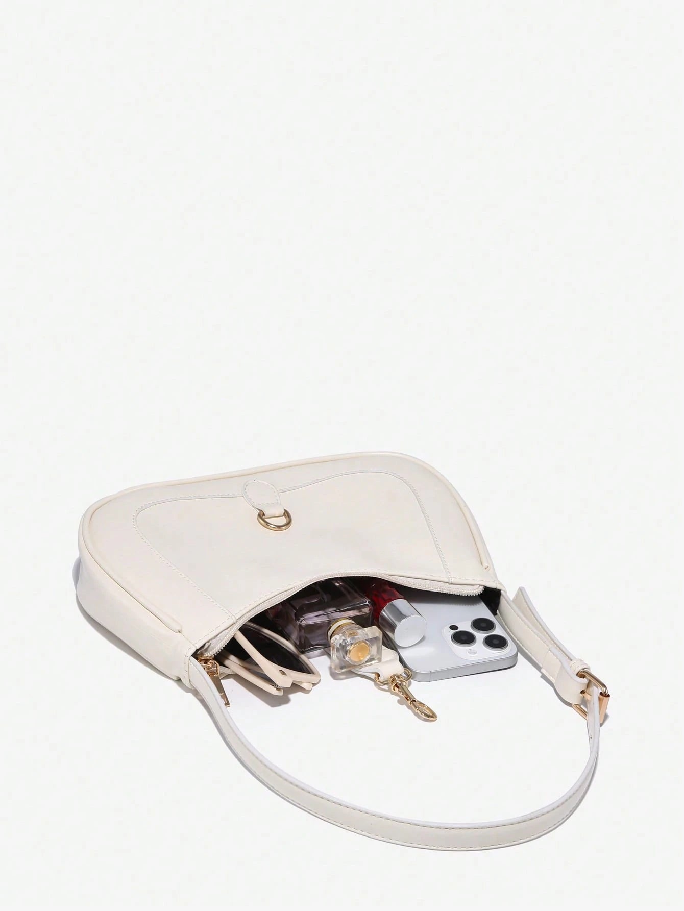 1pc Novachic Women Floral Fabric Casual Shoulder Bag, Zipper Closure, Vintage Style, Underarm Bag, Suitable For Various Occasions