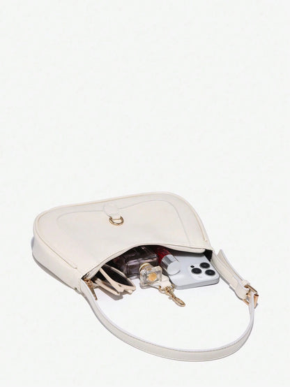 1pc Novachic Women Floral Fabric Casual Shoulder Bag, Zipper Closure, Vintage Style, Underarm Bag, Suitable For Various Occasions