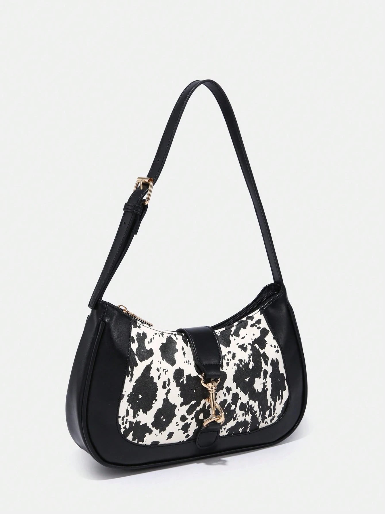 1pc Novachic Women Floral Fabric Casual Shoulder Bag, Zipper Closure, Vintage Style, Underarm Bag, Suitable For Various Occasions