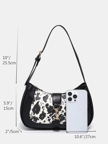 1pc Novachic Women Floral Fabric Casual Shoulder Bag, Zipper Closure, Vintage Style, Underarm Bag, Suitable For Various Occasions