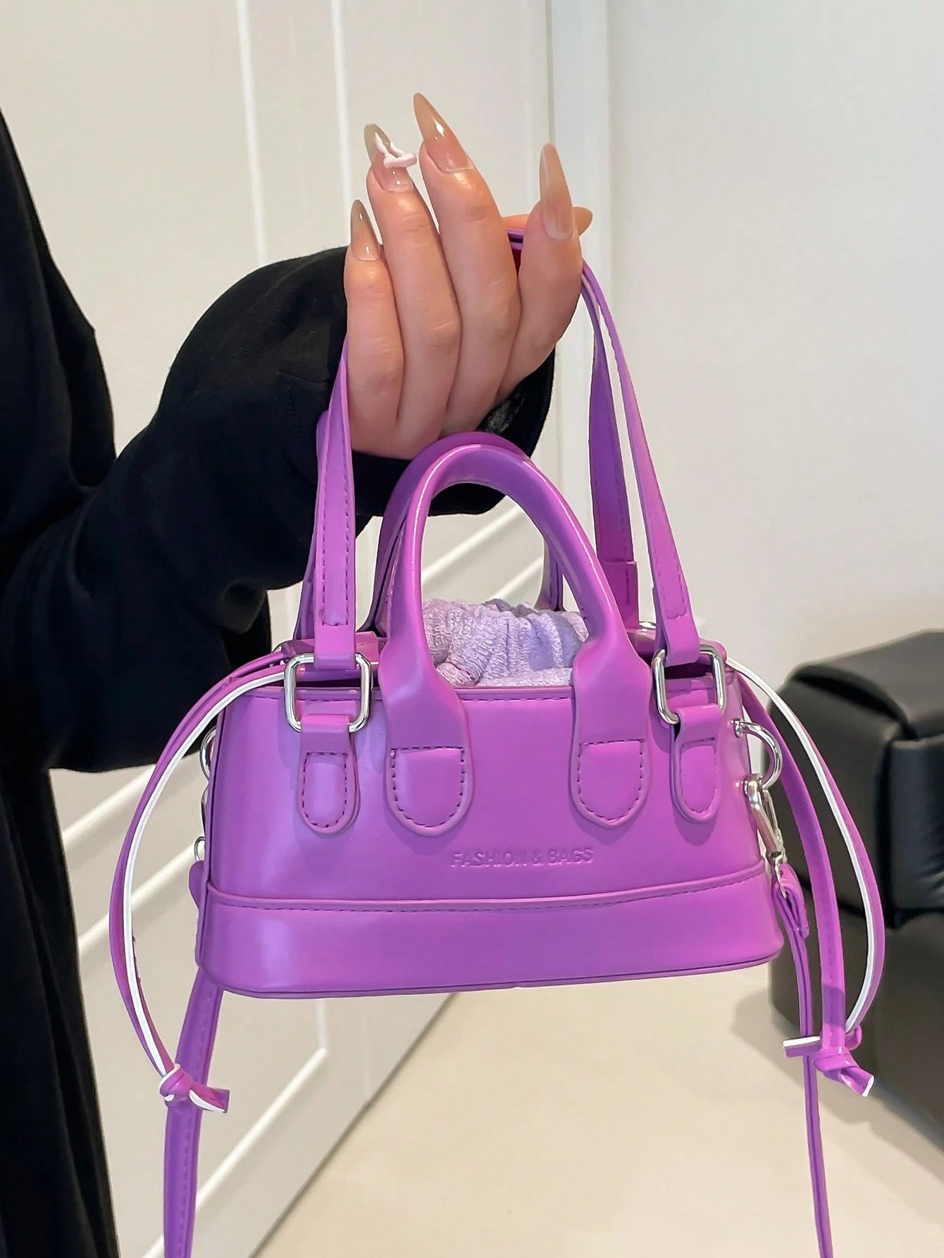 Crocodile Embossed Bucket Bag Mini Drawstring Design Funky