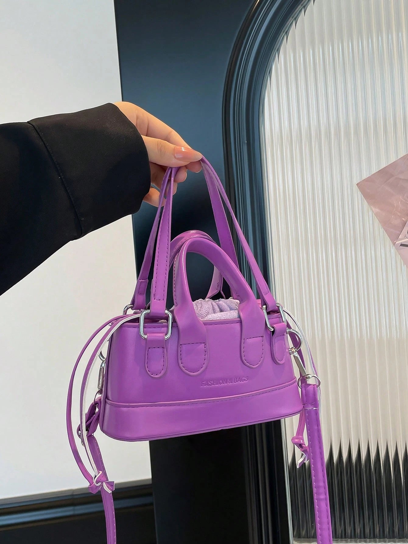 Crocodile Embossed Bucket Bag Mini Drawstring Design Funky