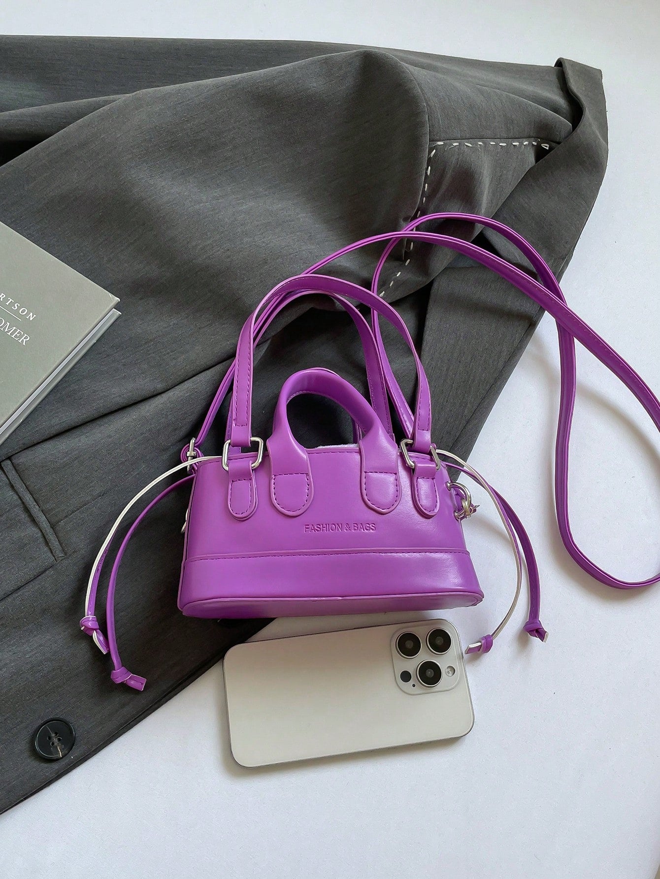 Crocodile Embossed Bucket Bag Mini Drawstring Design Funky