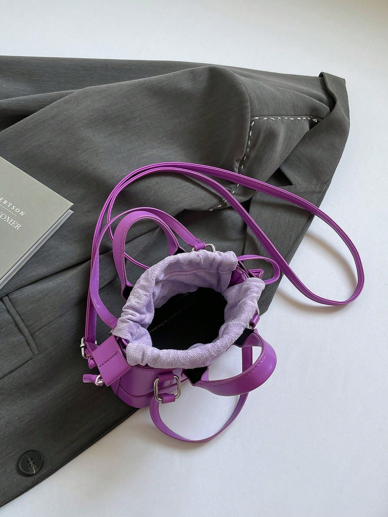 Crocodile Embossed Bucket Bag Mini Drawstring Design Funky