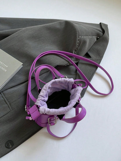 Crocodile Embossed Bucket Bag Mini Drawstring Design Funky