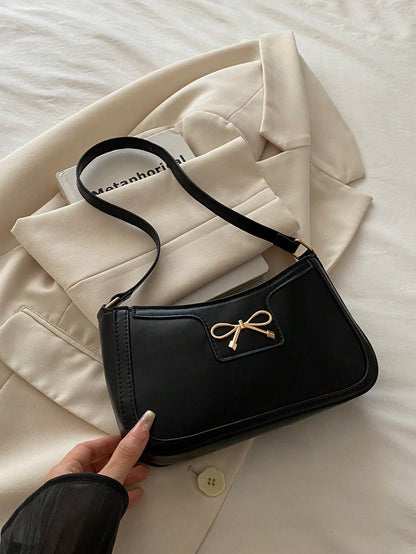 Elegant Crescent-Shaped Underarm Shoulder Bag For Women, Chic Casual Fashion, Solid Color Underarm Bag